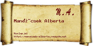 Manácsek Alberta névjegykártya